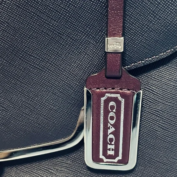 Coach Purple Two-Tone Leather Women's Bag - Picture 3 of 13